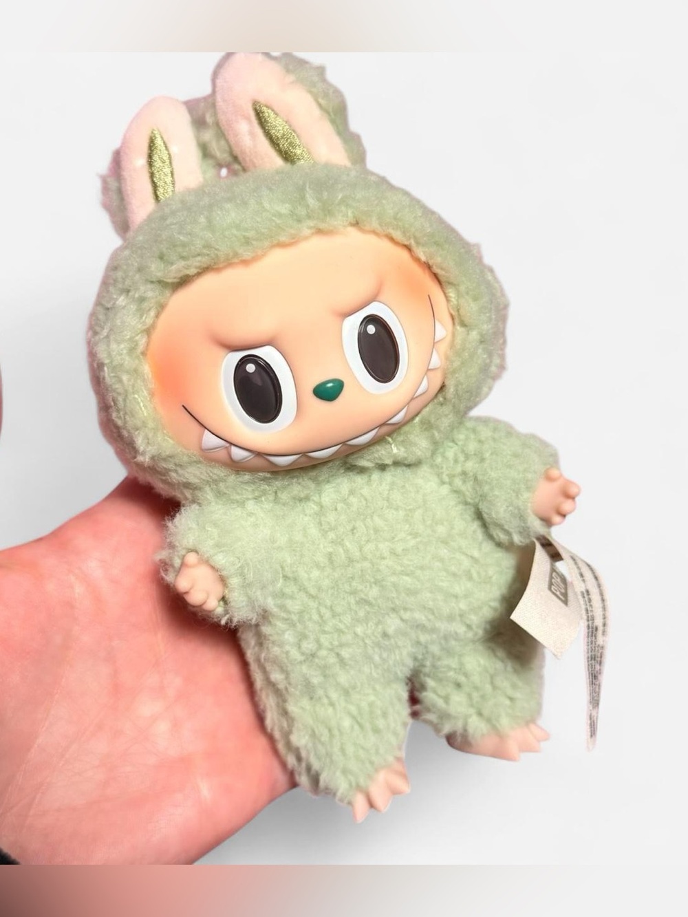 Pop Mart Labubu Exciting Macaron Green Grape Plush Keychain Like New